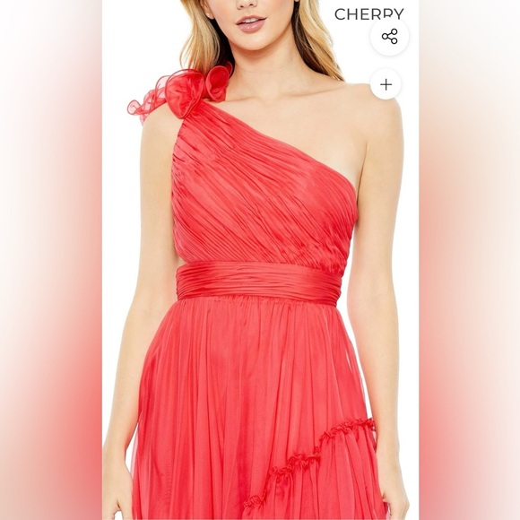 Mac Duggal 67989 NWT Ruffled One Shoulder Asymmetrical Gown - Picture 3 of 6